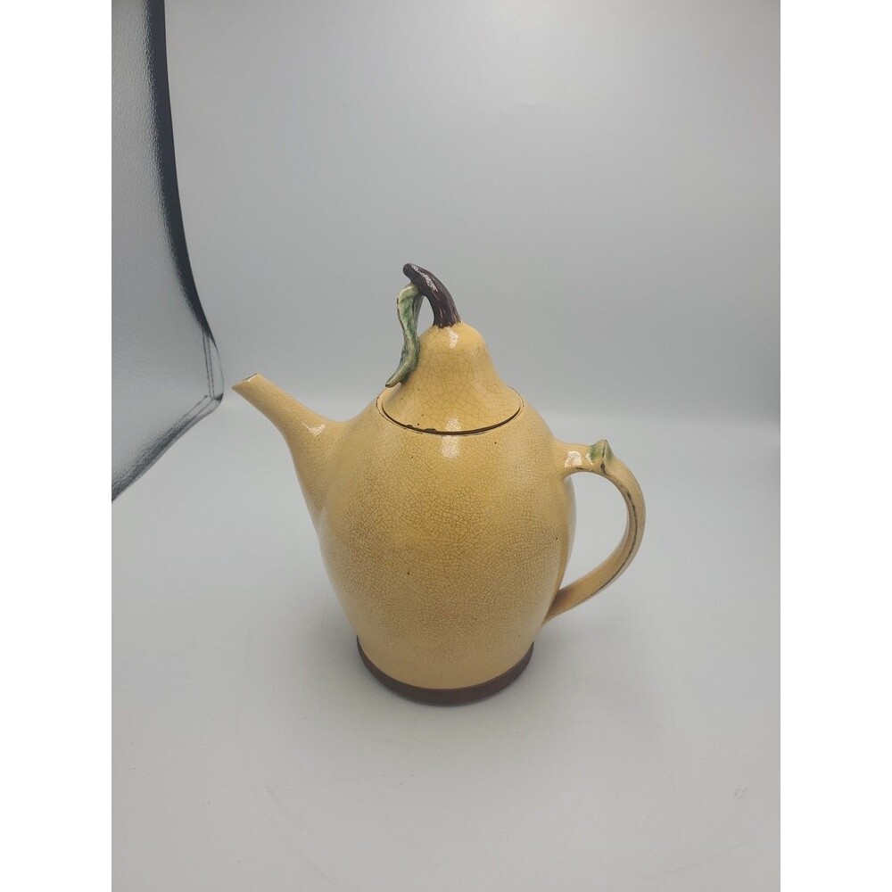Wisconsin Pottery Lidded REDWARE Teapot Pear Signed EA Dated 1999 See Pictures